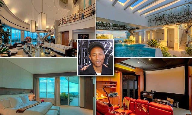 El cantante Pharrell compró en el 2015 esta moderna casa de 7 millones de dólares y está localizada en Hollywood Hills.