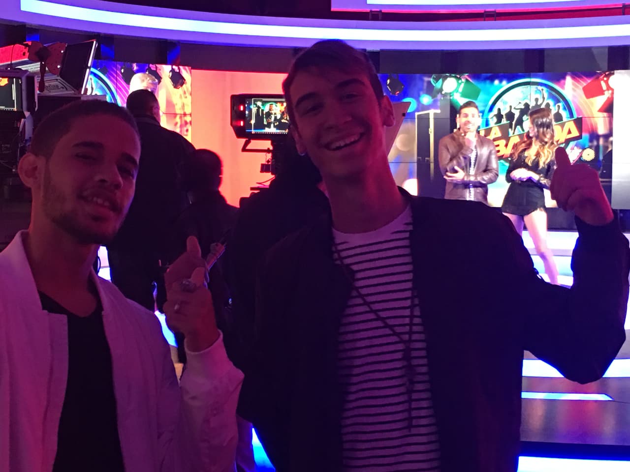 Patricia y José compartieron con los exparticipantes de la primera edición de La Banda, Joshua, Jaime y Sebastián, entre otros invitados en la primera grabación del programa.