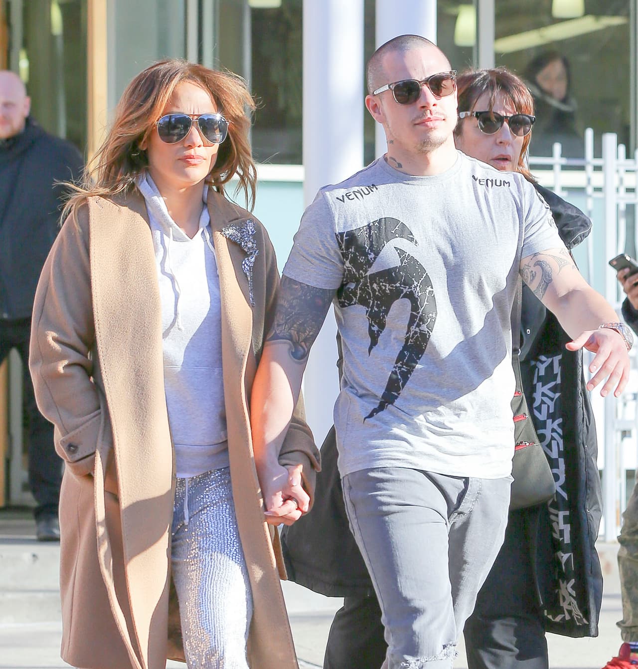 También J.Lo y Casper, inseparables.