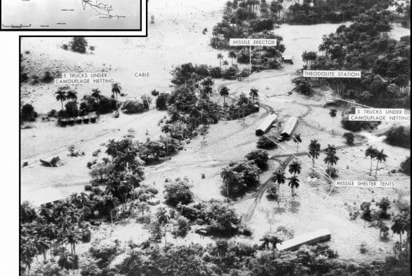 Vista aérea tomada el 23 de octubre de 1962 de una de las bases de cohetes.