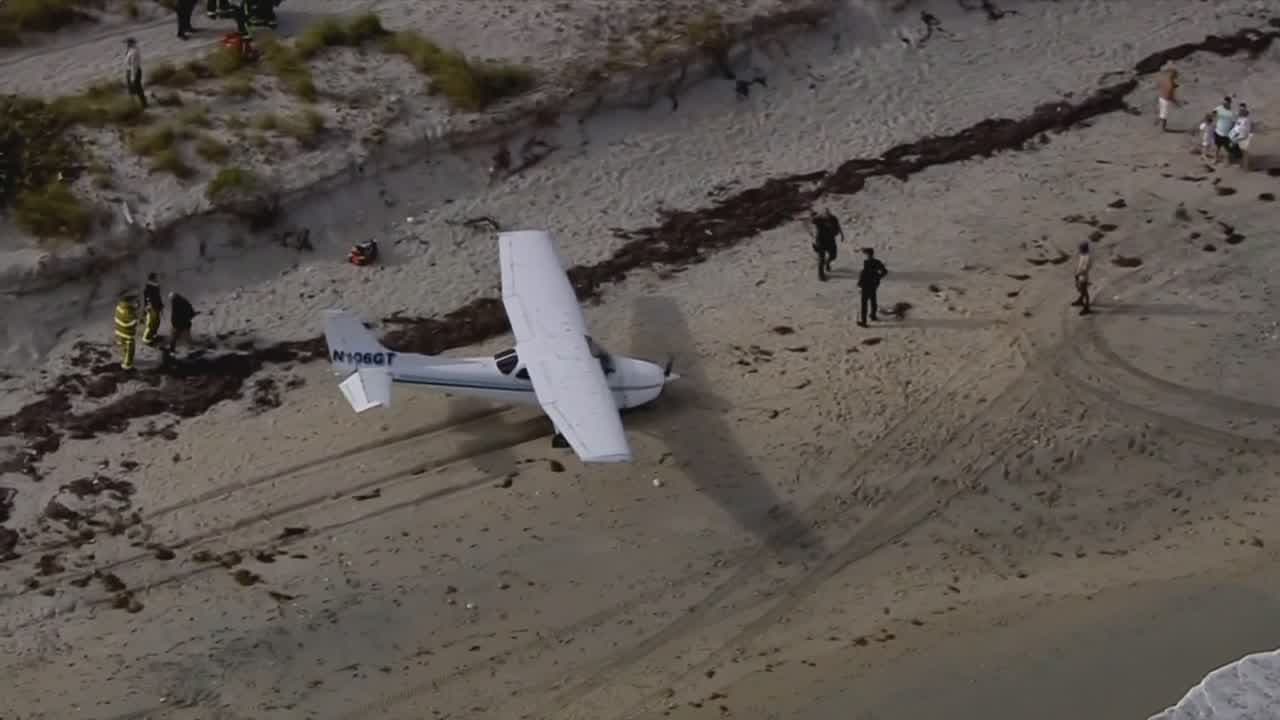 Avioneta aterriza de emergencia en una playa de Dania Beach y mira lo que ocurrió
