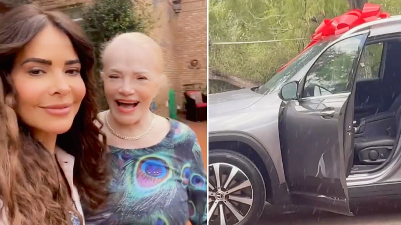 La mamá de Gloria Trevi grita eufórica al ver la lujosa camioneta que le dio su hija por sus 73 años