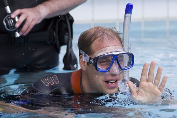 William se dio un alegre chapuzón