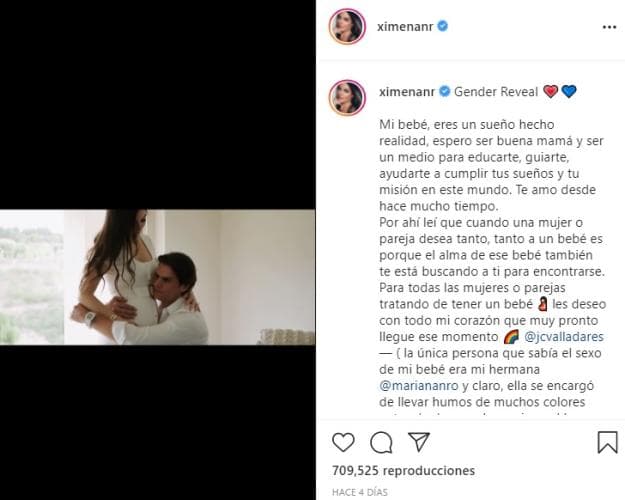 El 3 de julio de este 2021, compartió con sus seguidores de redes sociales que será madre de una niña. Con un emotivo video mostró cómo se enteró del sexo de su bebé y expresó que "es un sueño hecho realidad". Asimismo, envió buenos deseos a quienes están tratando de tener un hijo.