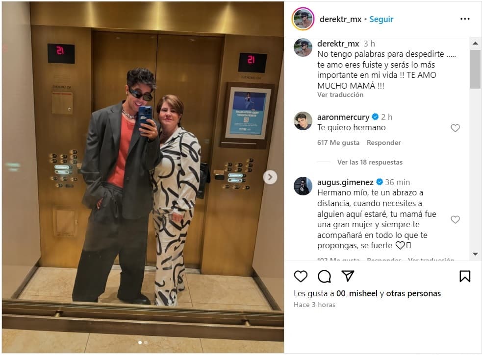 Derek Trejo despidió a su mamá tras su fallecimiento.