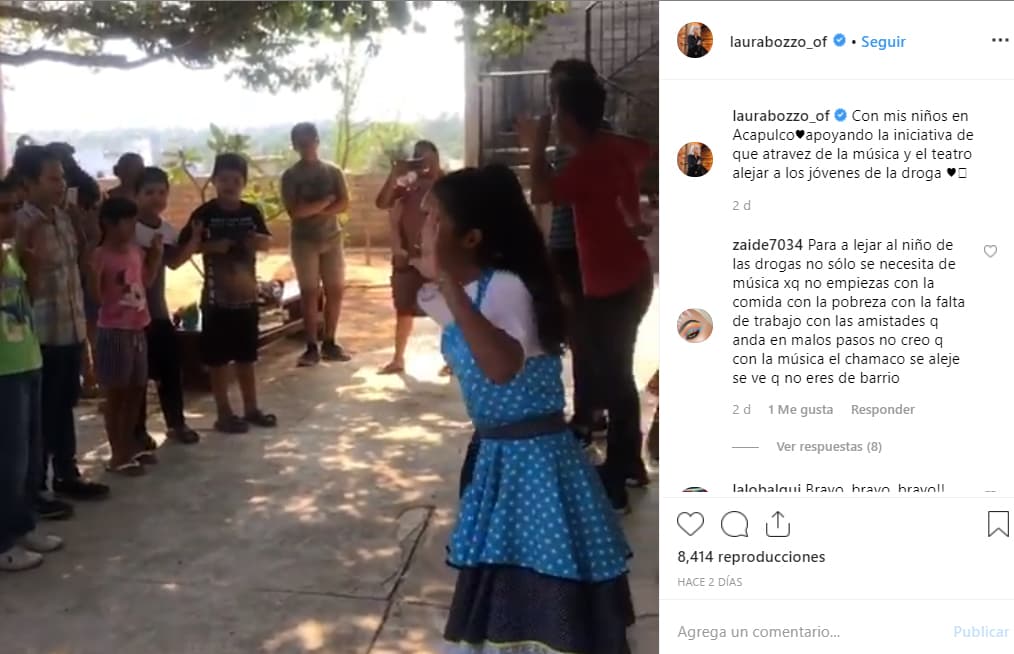 Laura Bozzo estuvo en Acapulco para apoyar una iniciativa que promueve la música y el teatro entre los niños de bajos recursos para evitar que caigan en la drogadicción.