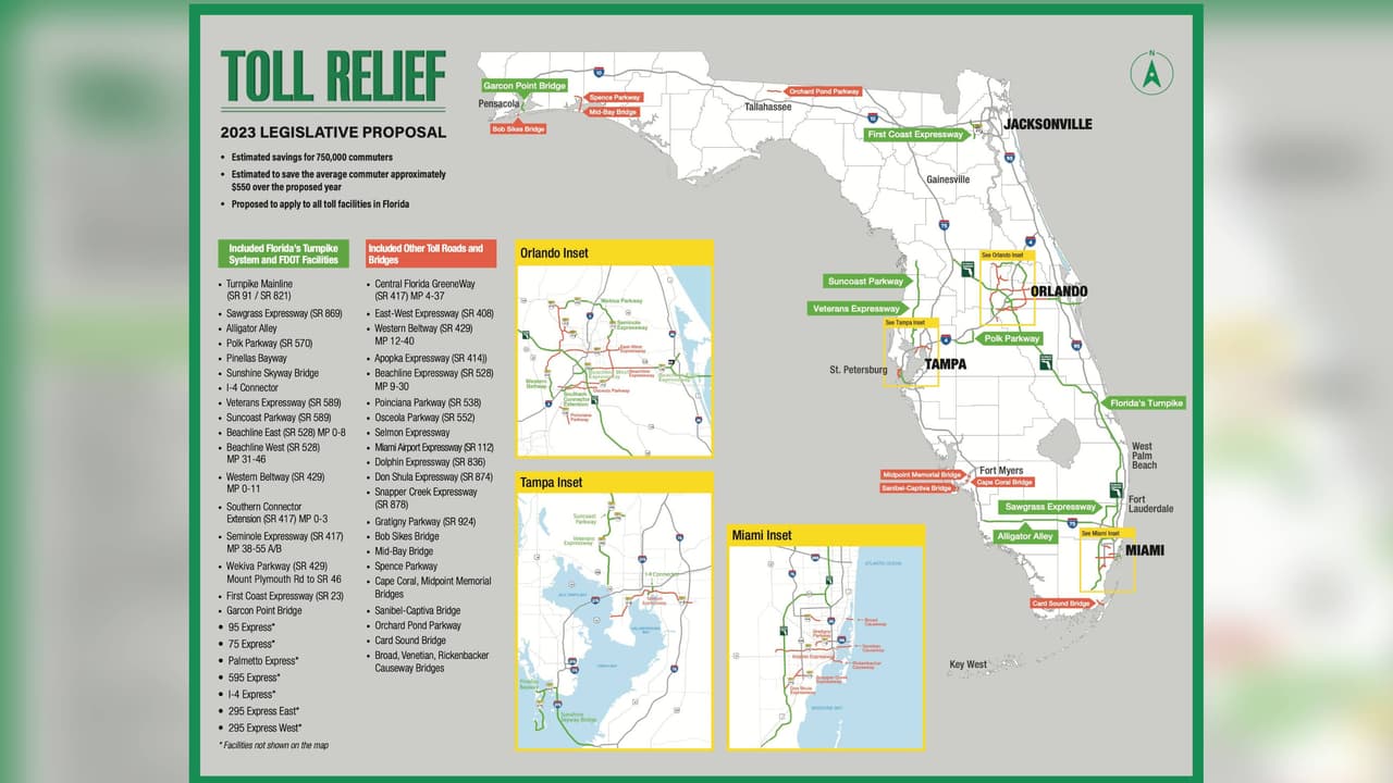 Estos son los peajes incluidos en la propuesta