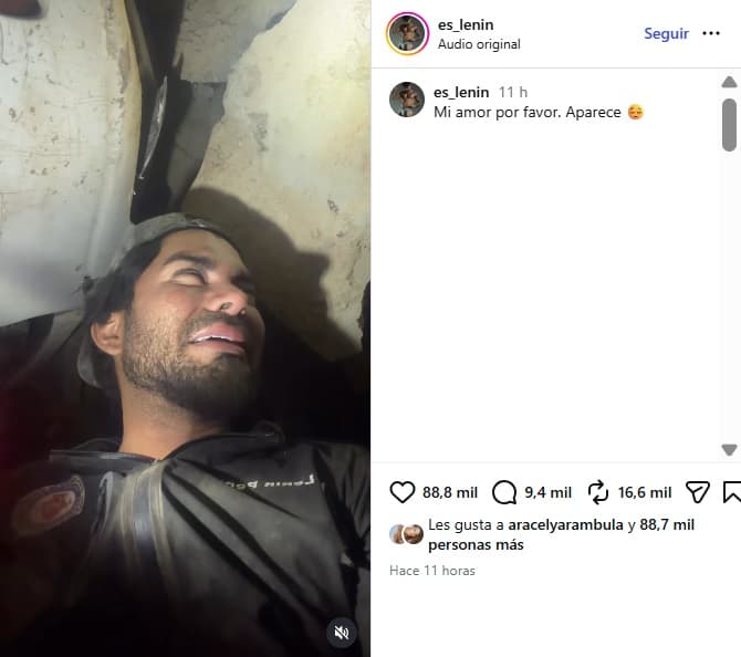 Lenin Peña compartió, en llanto, que no ha logrado encontrar a su pareja, Yordy Paredes.