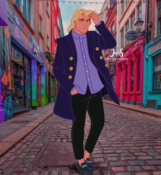 <b>John Smith</b> le dijo adiós a su ropa de soldado inglés para darle paso a un conjunto formal en tonos morados, atuendo que se parece mucho a uno de 
<b>Andrew Garfield</b>.