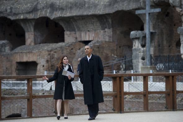 Al pisar el Coliseo, Obama exclamó: "Excepcional, increíble... Es más grande que algunos de los estadios de baseball actuales".