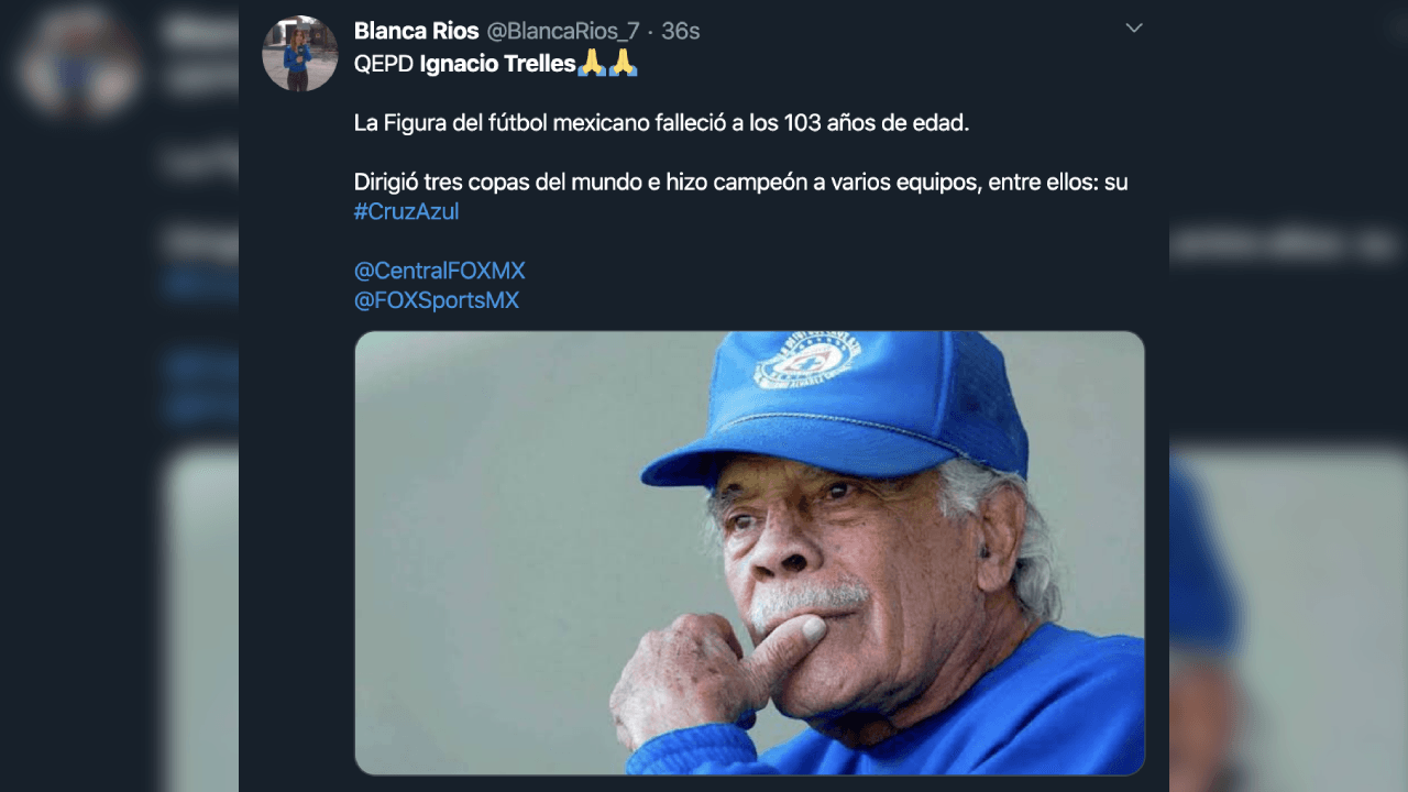 Así reacciona el mundo futbolístico ante el fallecimiento de Ignacio Trelles a sus 103 años.