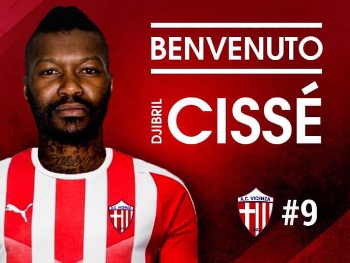 Un viejo conocido, el delantero francés Djibril Cissé, fichó a sus 37 años por el Vicenza de la Serie C de Italia.