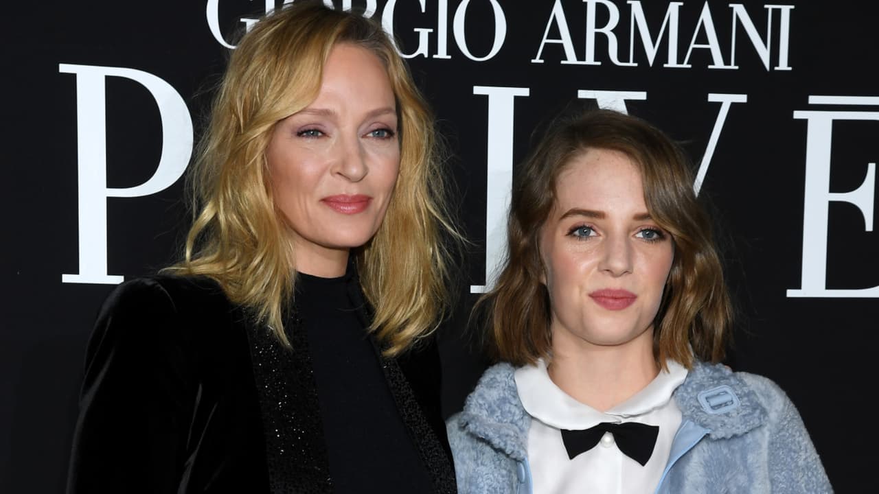 Uma Thurman ao lado da filha, Maya Hawke