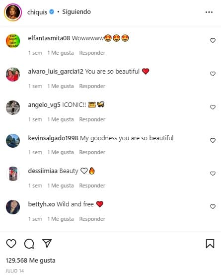 Hasta el momento, el post ha recibido miles de 'likes' y comentarios en los que alaban la figura de Chiquis. 
<br>