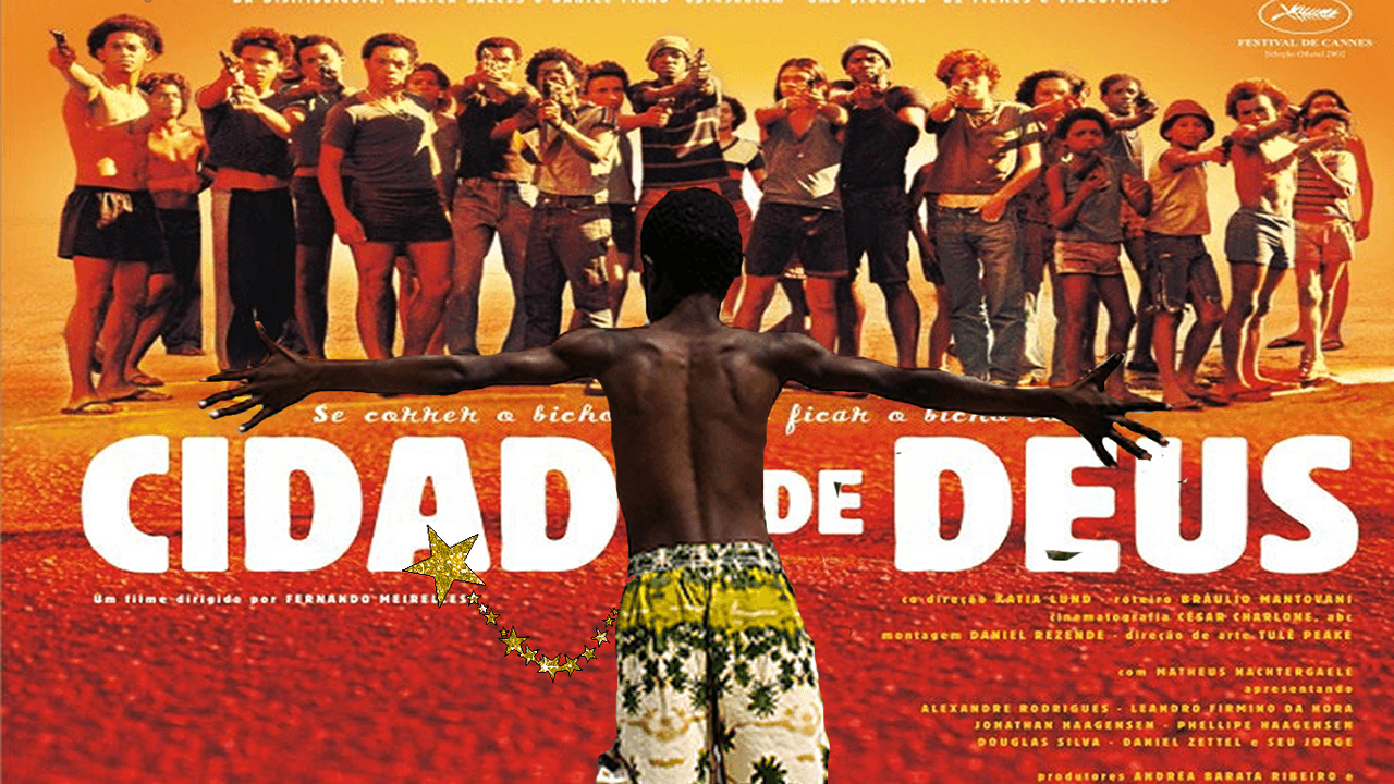 <b>Cidade de Deus</b>
<br>(2002), Brasil
<br>
<b>Director: </b>
<a href="http://www.imdb.com/name/nm0576987?ref_=tt_ov_dr">Fernando Meirelles</a>, 
<a href="http://www.imdb.com/name/nm0526199?ref_=tt_ov_dr">Kátia Lund</a>
<br>
<b>Reparto:</b> 
<a href="http://www.imdb.com/name/nm1179105?ref_=tt_ov_st_sm">Alexandre Rodrigues</a>, 
<a href="http://www.imdb.com/name/nm0618690?ref_=tt_ov_st_sm">Matheus Nachtergaele</a>, 
<a href="http://www.imdb.com/name/nm1129884?ref_=tt_ov_st_sm">Leandro Firmino</a>
<br>En una de las favelas más pobladas de Brasil, la conocida como 'Ciudad de Dios', viven dos amigos cuyas vidas les llevarán por caminos distintos, mientras pasan los años. Una historia terrible sobre las oportunidades y la desigualdad que fue elegida como una de las 100 mejores películas de la historia. Su eslogan: 
<i>"Lucha y nunca sobrevivirás... Corre y nunca escaparás..."</i>
<br>