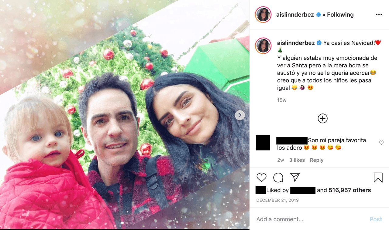 En diciembre
<b>solo compartieron un momento juntos en Instagram:</b> se trató de una foto en la que celebraban la llegada de la Navidad y ambos revelaban el miedo que le había dado a su pequeña encontrarse por primera vez con Santa.