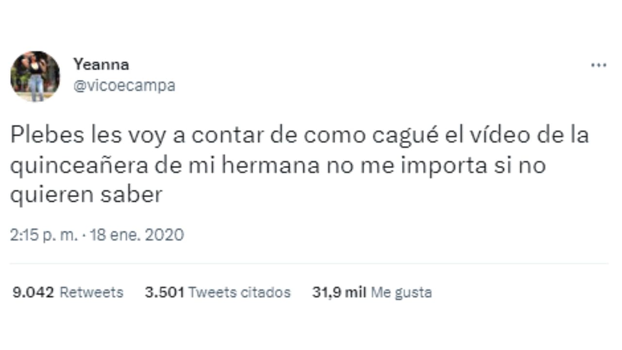Usuaria de Twitter confiesa que arruinó el video de los XV años de su hermana por error