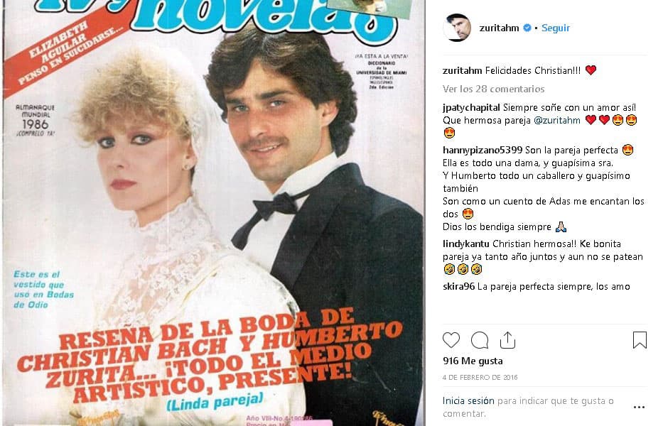 La pareja se casó el 3 de febrero de 1986 en una iglesia de la colonia Polanco en la Ciudad de México y
<b>fue la primera boda de una celebridad en transmitirse por la televisión mexicana</b>.