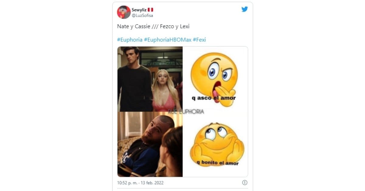 meme comparación de Fezco y Lexi con Nate y Cassie