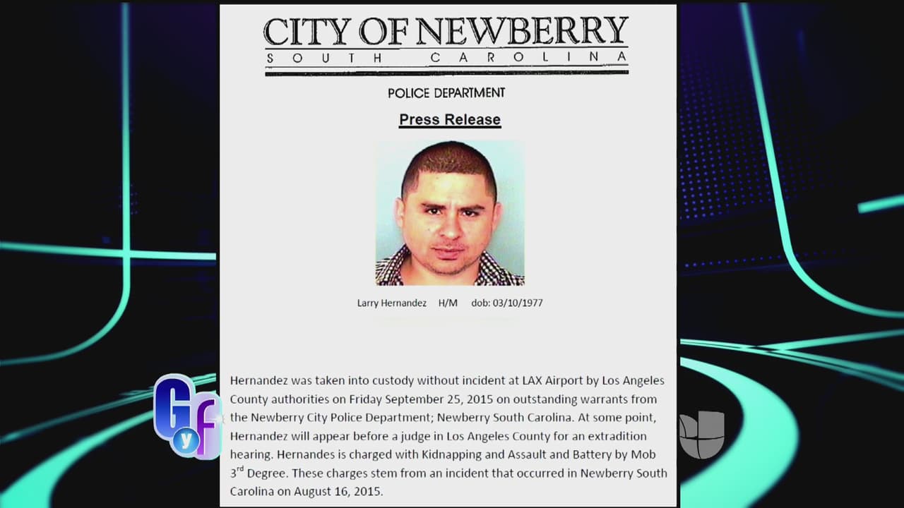 El programa El Gordo y La Flaca reveló la foto que las autoridades compartieron del momento de la captura del cantante, a quien lo acusan de secuestro y agresión en tercer grado.