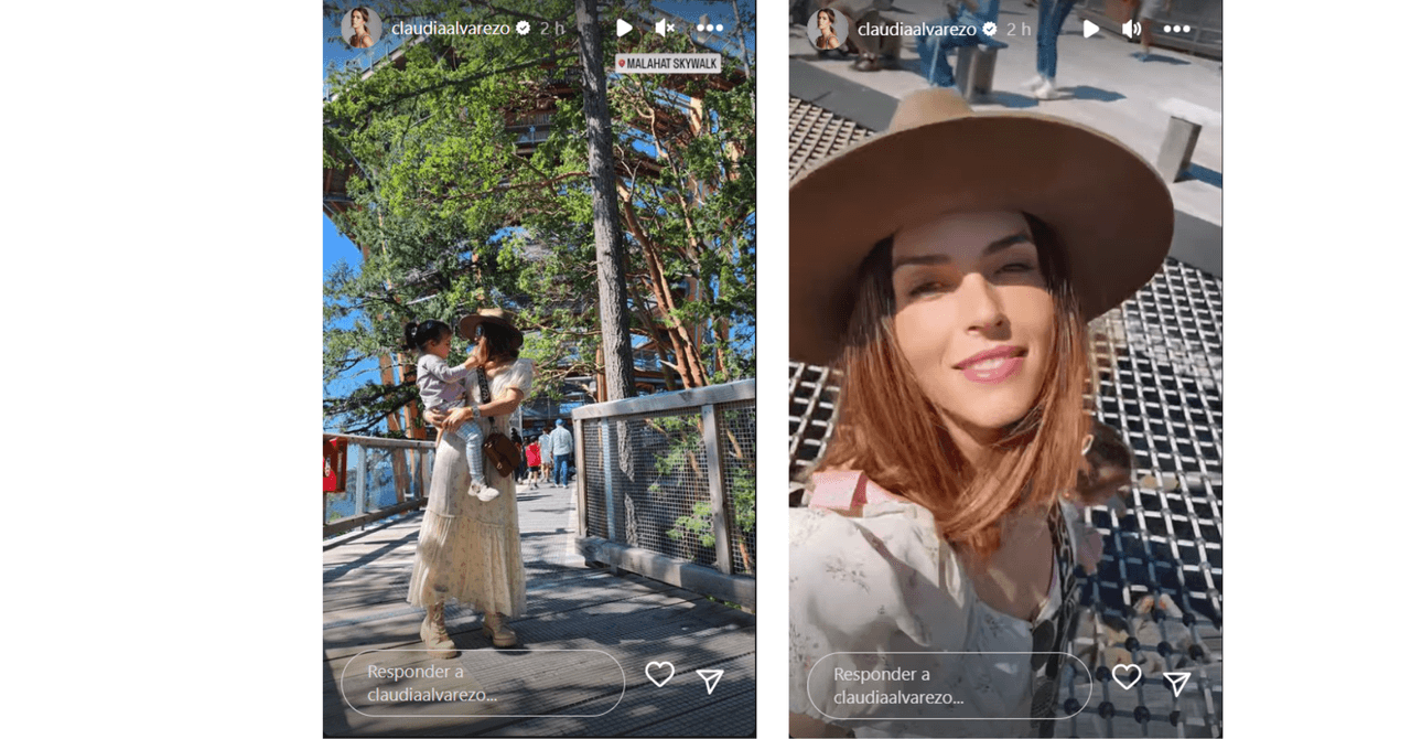 Claudia Álvarez y su hija en sus vacaciones en Canadá