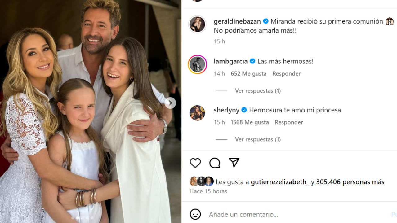 Esta es una de las fotos en las que Geraldine Bazán aparece junto a su ex y padre de sus hijas, Gabriel Soto, quien la toma de la cintura.