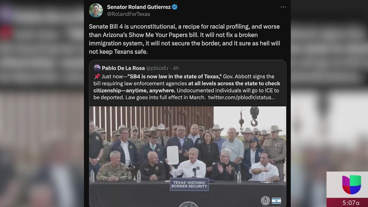 Así han reaccionado en Texas sobre la ley SB 4. Sigue leyendo para ver si te puede afectar.