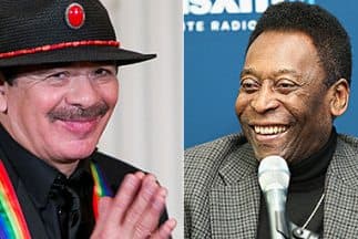 El guitarrista mexicano, Carlos Santana, y el ex futbolista, Pelé.