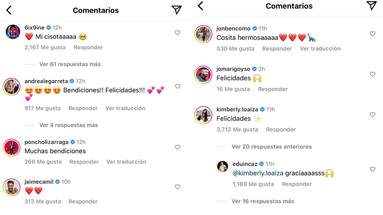 Andrea Legarreta, Jomari Goyso, Tekashi y más famosos se unieron a las muchas felicitaciones para Eduin Caz y Daisy Anahy ante la llegada de su tercer bebé.