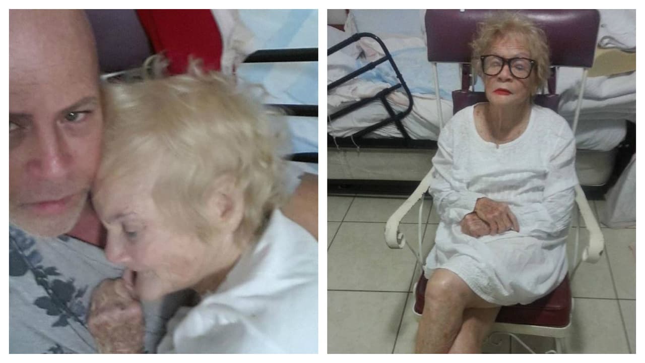 Acto de amor: Hijo mece a su madre con demencia