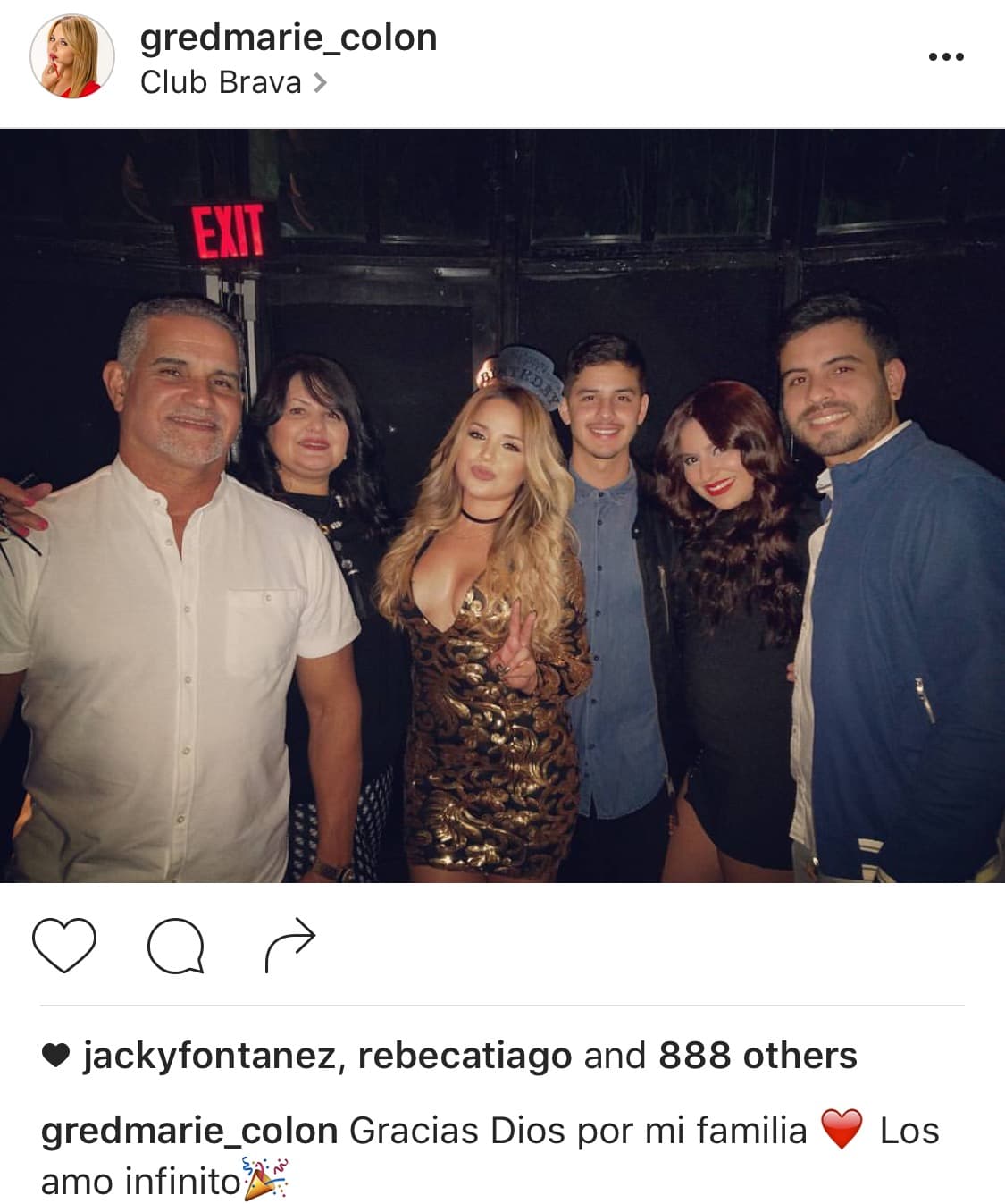 Gredmarie Colón celebró suus 28 años en la discoteca Brava