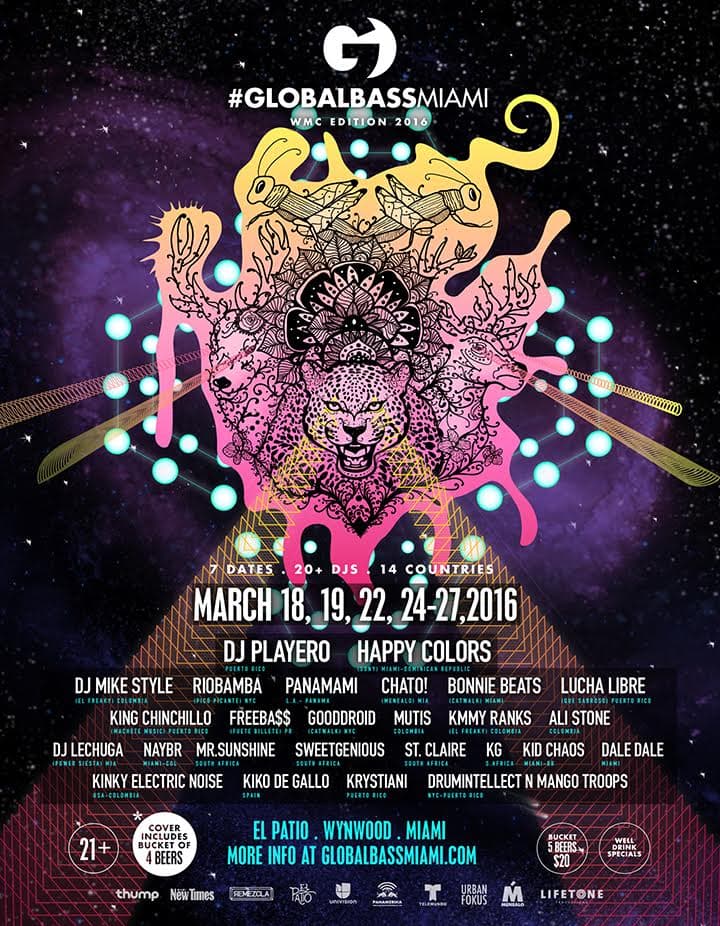 Cartelera del Global Bass Miami
