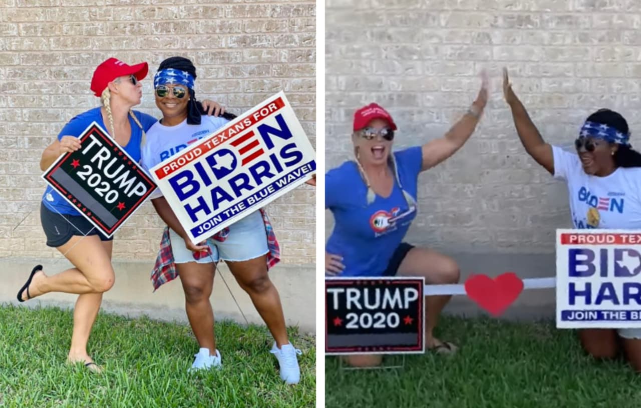 “Amo a mi vecina aunque no pensemos igual”: Una demócrata y una republicana muestran que pueden ser amigas