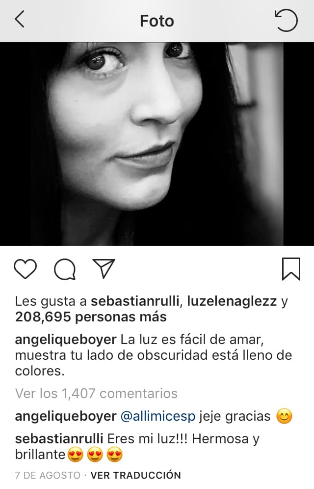 Prácticamente en todas las publicaciones le deja comentarios.