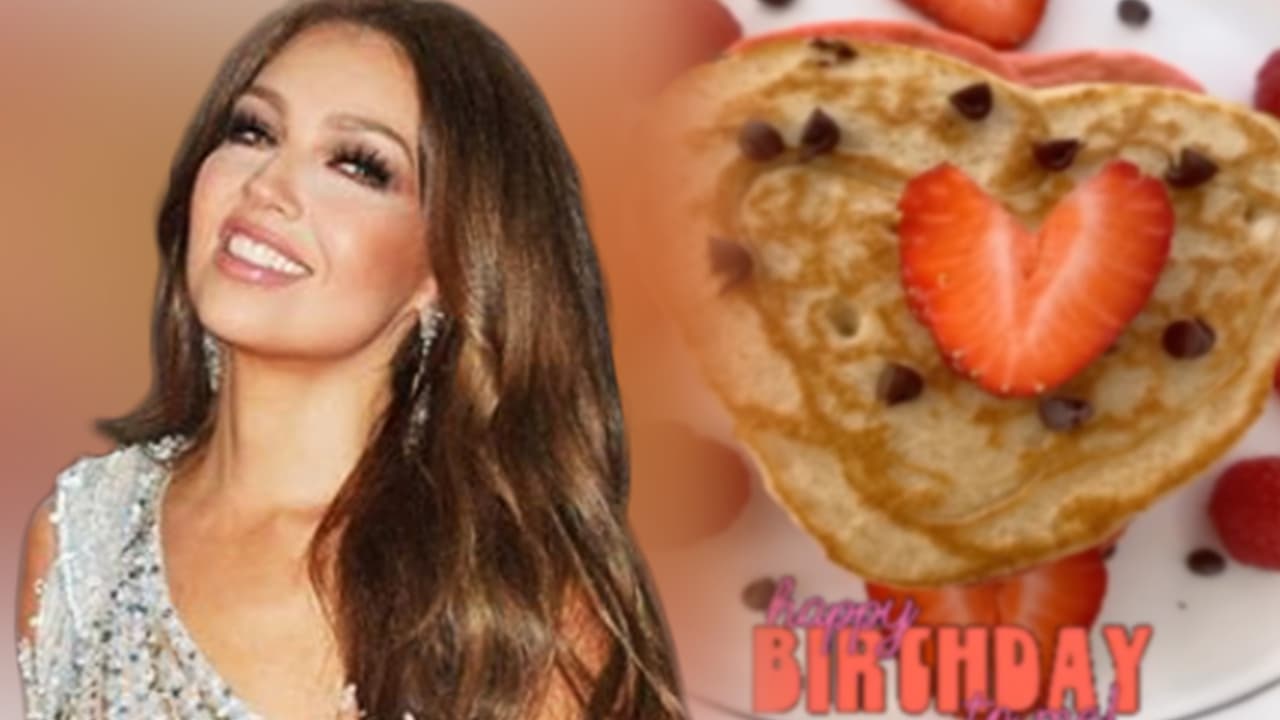 Con Tommy Mottola, pastel de dulce de leche y huevo, Thalía amanece celebrando sus 49