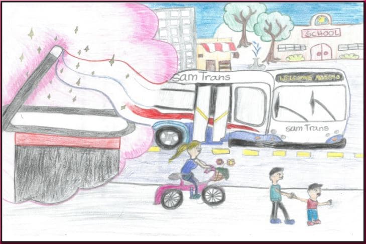 Dibujo de Sanjna Sood, estudiante de sexto año de la escuela Ralston, en Belmont.