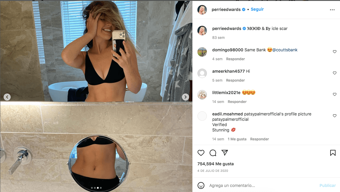 Asimismo, ha dejado en claro que sólo siente amor por esa marca en su abdomen. ‘Te amo cicatriz” escribió en un post en Instagram que acompañó con un close-up de esta línea a mitad de su abdomen.