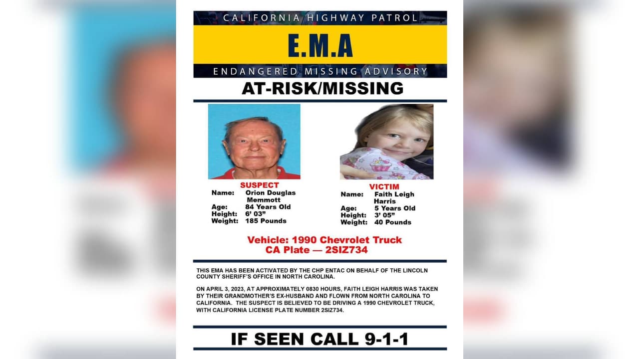 Faith Leigh Harris, de 5 años, fue sustraída de su casa en Carolina del Norte el pasado 3 de abril
