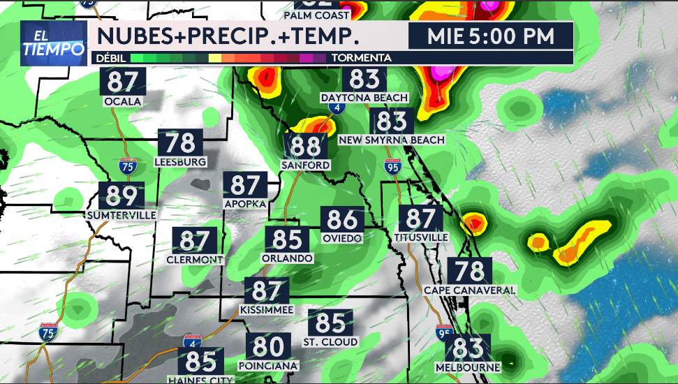 Estas tormentas podrían registrar ráfagas de vientos de hasta 45 mph y vientos en la costa del condado Volusia y Brevard mar adentro de hasta 35 nudos.