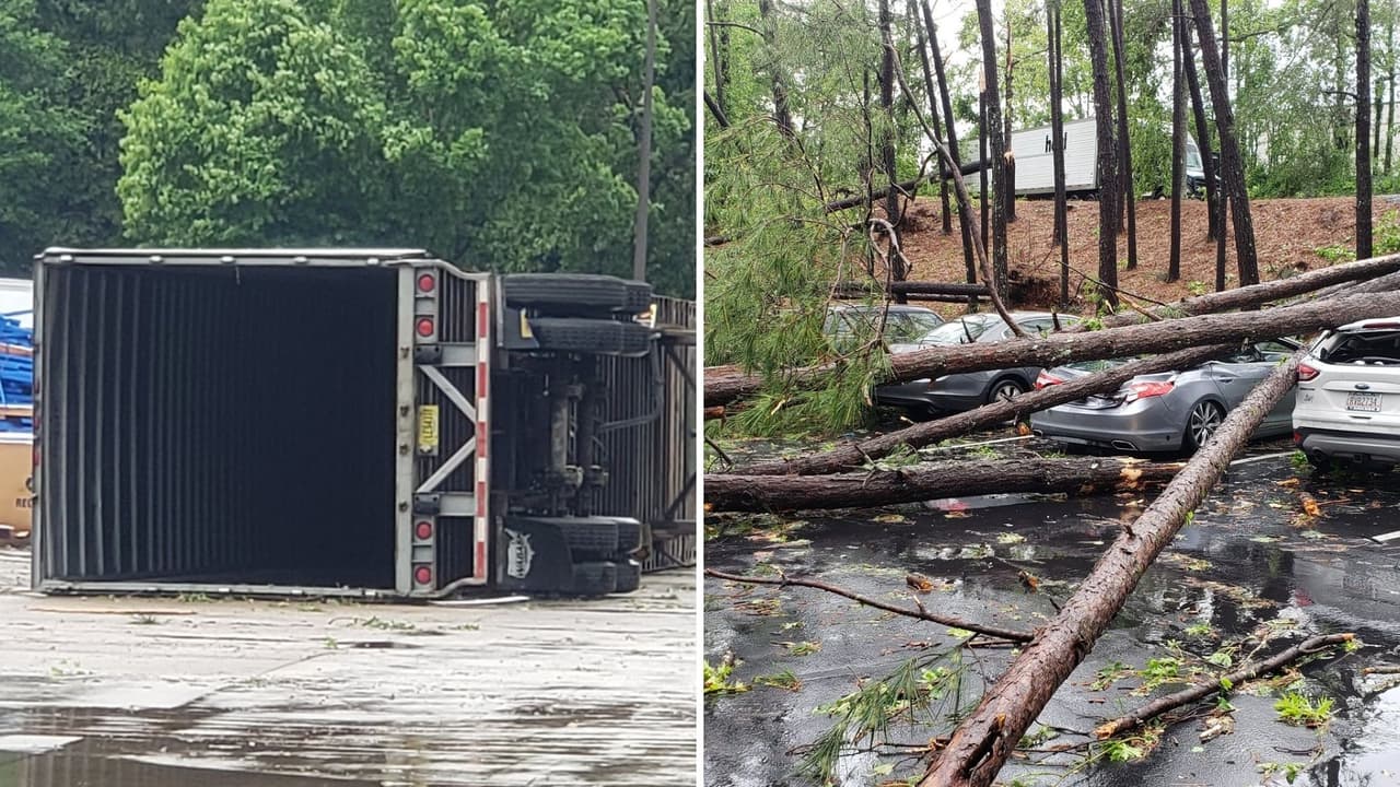 Un muerto, árboles caídos, autos dañados y fallas eléctricas: Tormentas dejan caos en varios sectores en metro Atlanta
