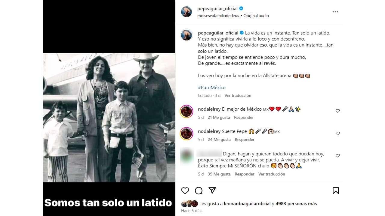 Pepe Aguilar y su familia.