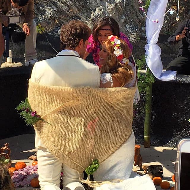 Los ahora esposos compartieron fotos del ritual Mexica que celebraron.