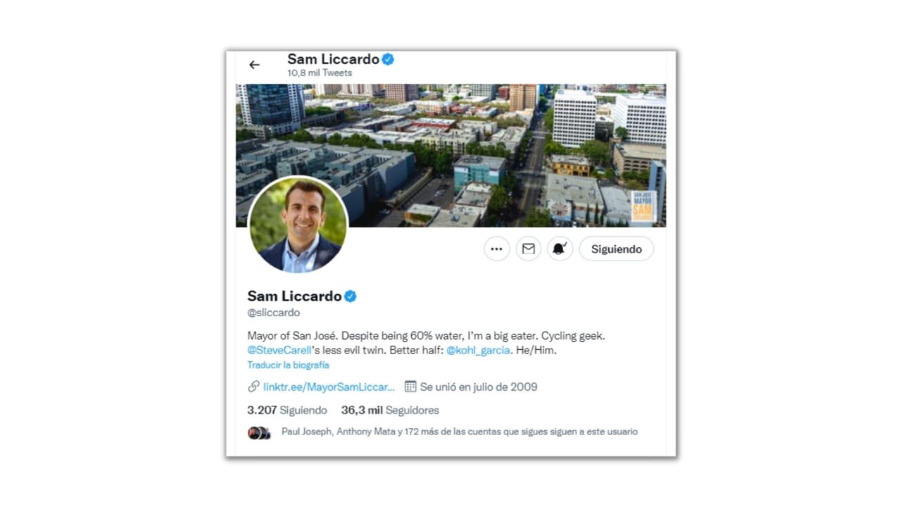 Así lucía la cuenta del alcalde después de ser restablecida.