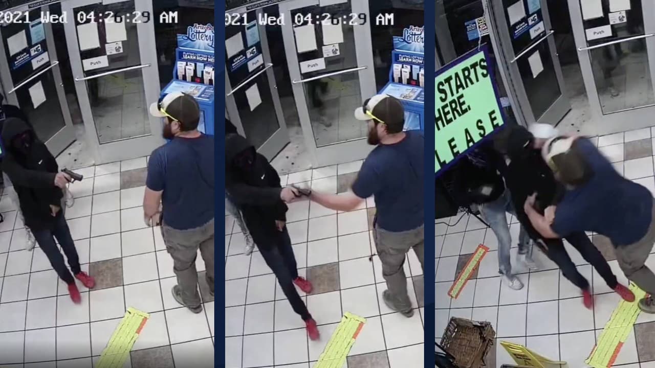 Video capta como un veterano detiene a un sospechoso armado en una gasolinera de Arizona