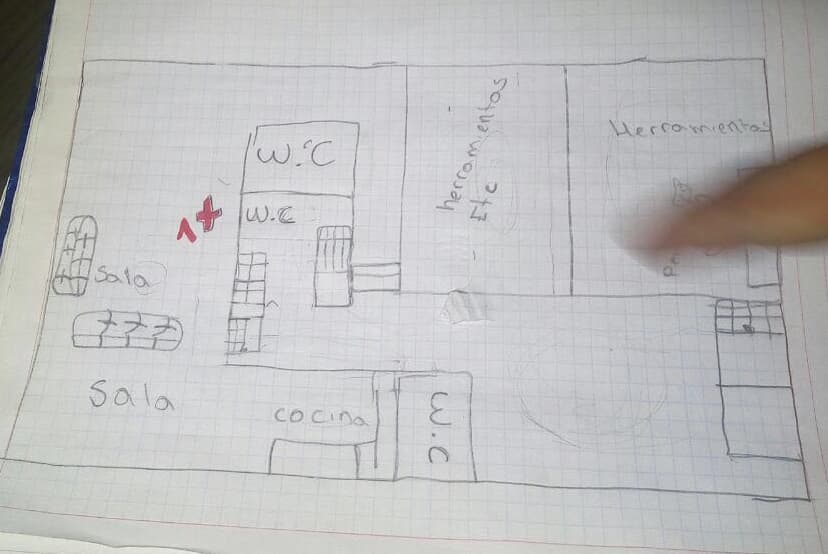 En una libreta cuadriculada tenían los planos de la casa de las víctimas.