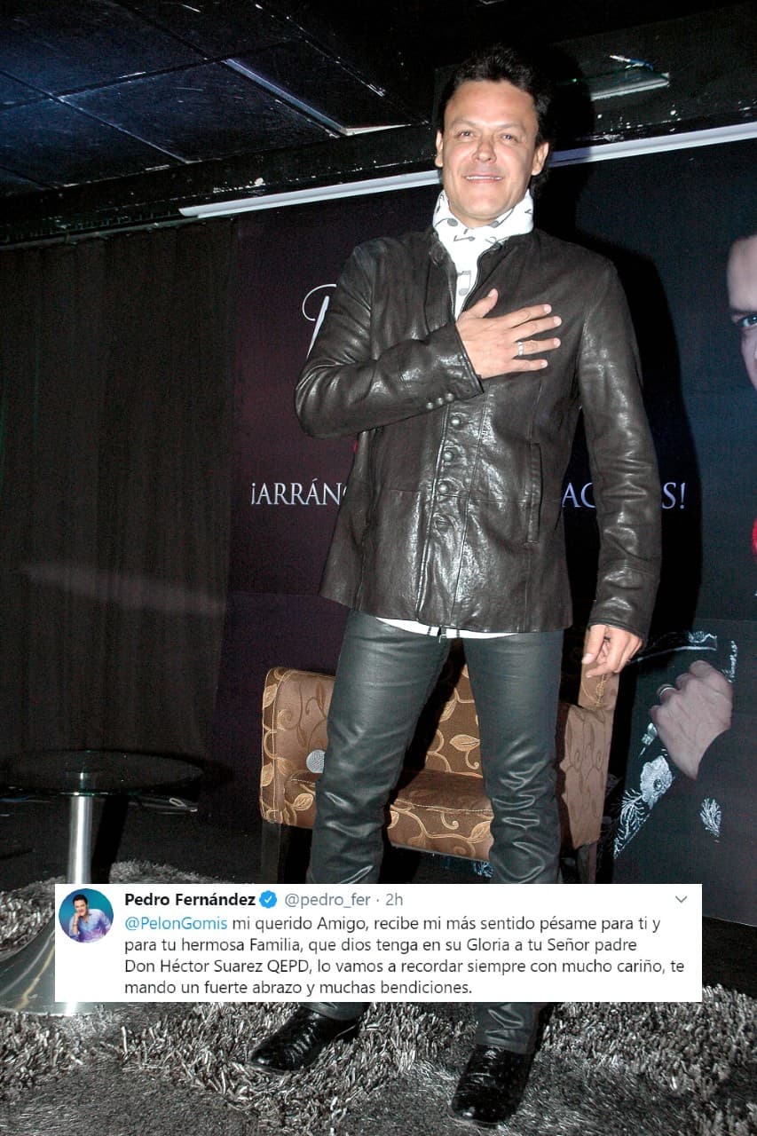 El cantante 
<b>Pedro Fernández</b> no dejó pasar la oportunidad de reiterarle su cariño y admiración al fallecido actor.