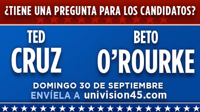 Envíenos sus preguntas para el debate entre Ted Cruz y Beto O’Rourke el domingo 30 de septiembre
