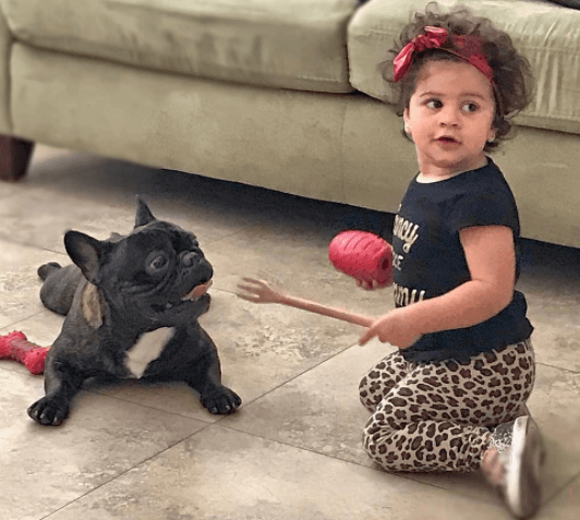 Al chef Jesús le encanta ver lo mucho que su nena se divierte con Lorenzo, su simpática mascota.