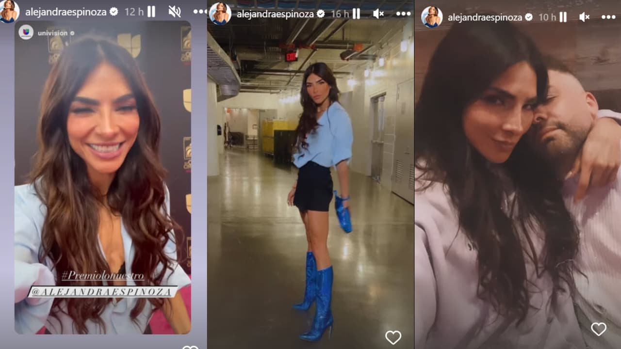 Alejandra Espinoza es una de las presentadoras de Premio Lo Nuestro 2023 y ha estado realizando los últimos ensayos, bajo la compañía de su marido Aníbal Marrero.