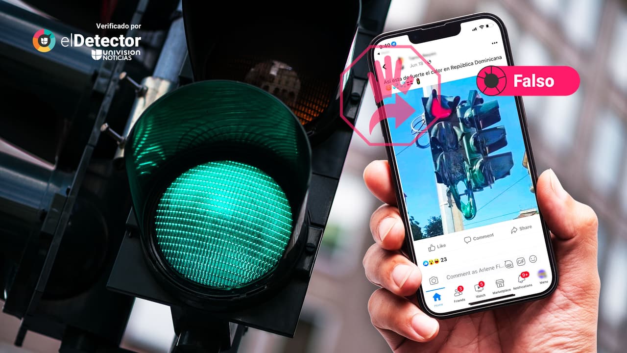 Ese semáforo no se derritió por el calor en República Dominicana